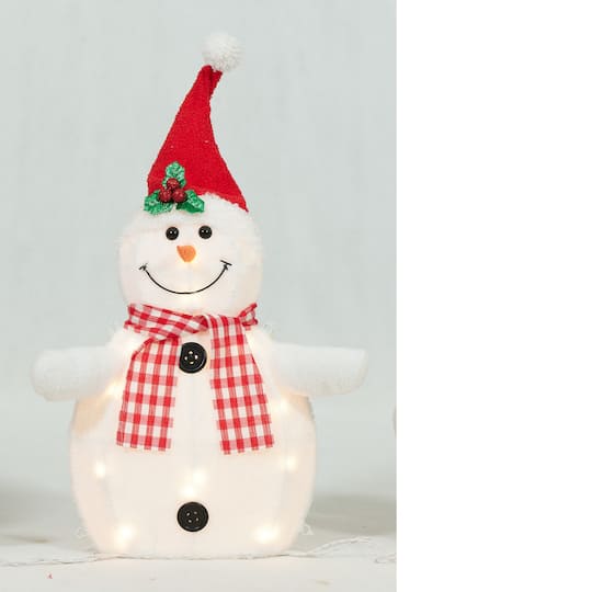 3-Piece Plush Snowman Family Sculpture Set